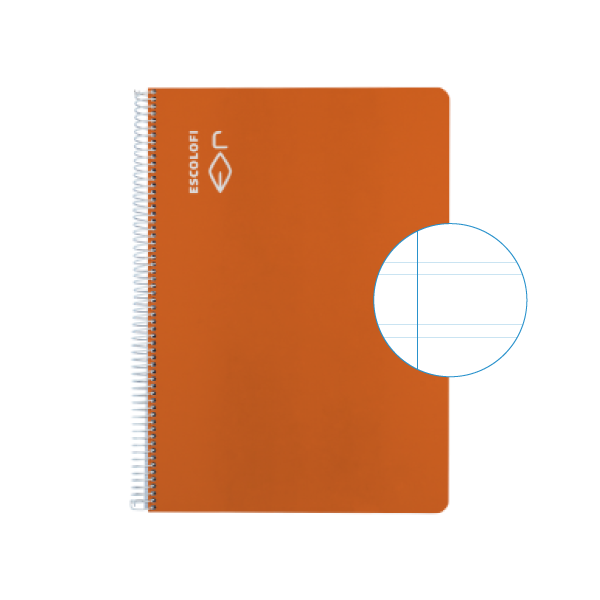 Cuaderno Escolofi fº 50 h. pauta 3 margen Naranja