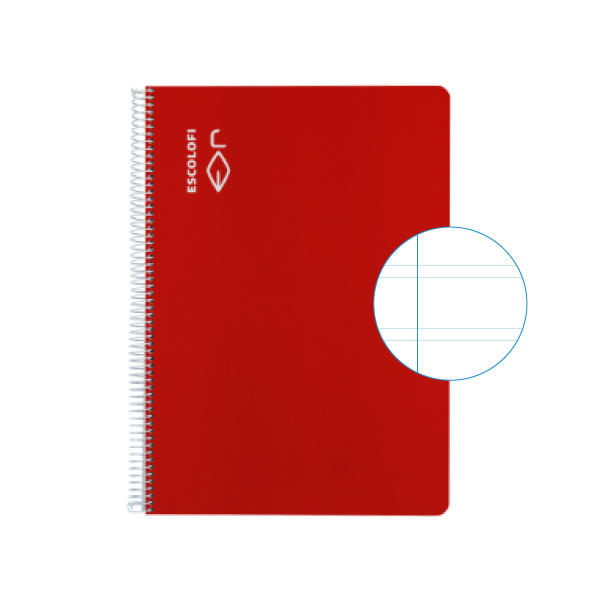 Cuaderno Escolofi fº 50 h. pauta 3 margen Rojo