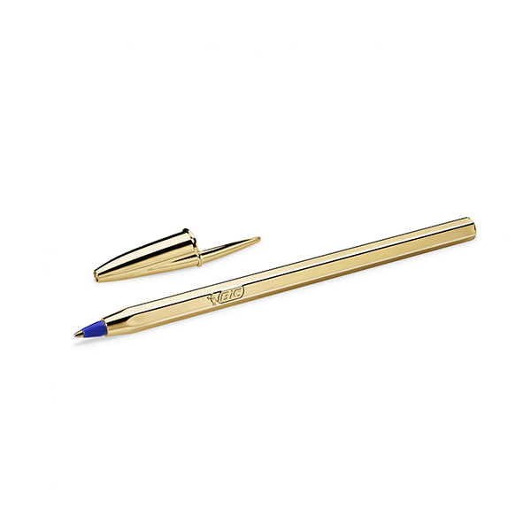 Boligrafo Bic Shine Oro tinta Azul