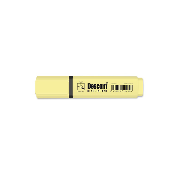 Marcador Descom fluorescente pastel Amarillo