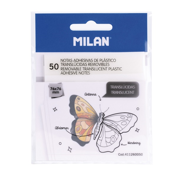 Notas quita y pon transl. remov. Incolora 76x76 mm. Bloc 50