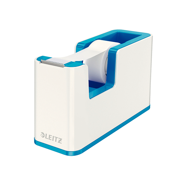 Dispensador cinta adh. Leitz WOW DUAL azul metal/blanco