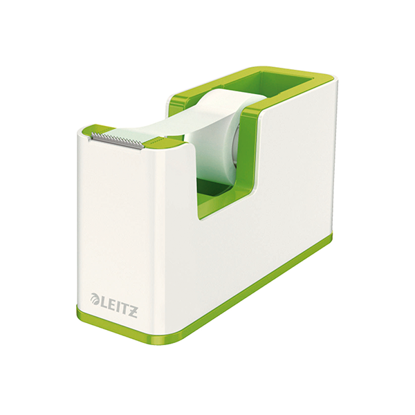 Dispensador cinta adh. Leitz WOW DUAL verde metal/blanco