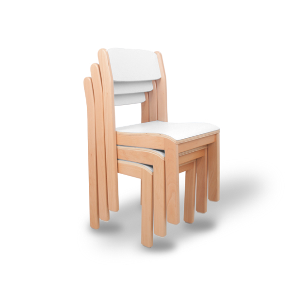 Silla madera T1, Blanca