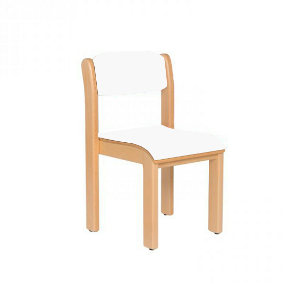 Silla madera T2, Blanca