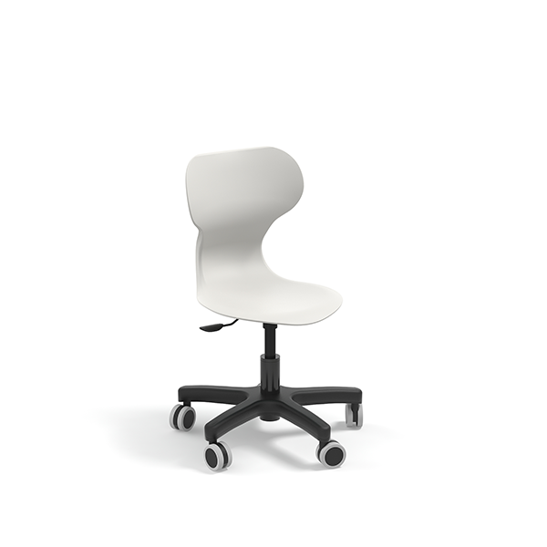 Silla baja giratoria MIA MINI LIFT Blanco Marfil