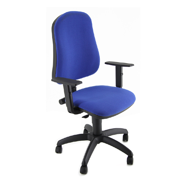 Silla Simple con brazos cont. permanente azul