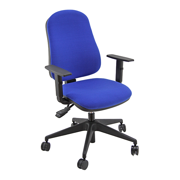 Silla Simple con brazos mec. syncron azul