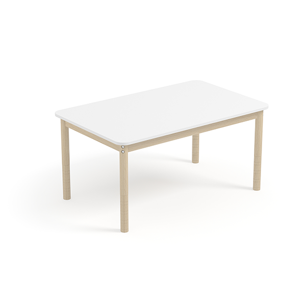 Mesa madera TEO T0-T3 120x74 Haya/Blanco