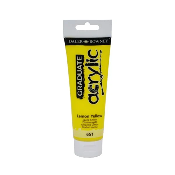 Tubo 120 ml. pintura acrílica Graduate Daler Rowney Amarillo Lim