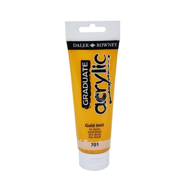 Tubo 120 ml pintura acrílica Graduate Daler Rowney Dorada