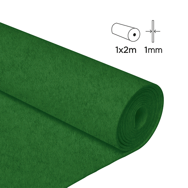 Rollo fieltro 1x2 m. 0,80 mm. Verde