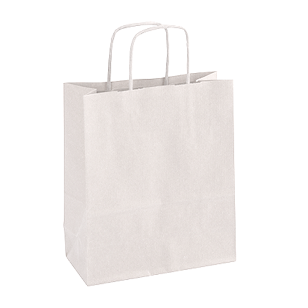 Paq. 50 bolsas papel kraft 32x16x39 cm. Blanco