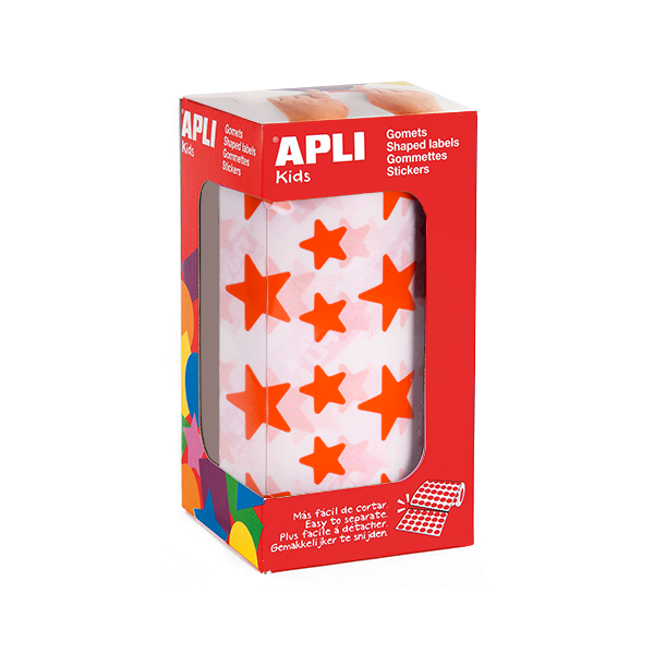 Rollo gomets Apli 04889 estrellas grandes y peq. Rojo