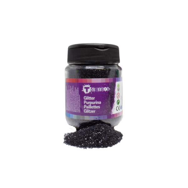 Bote 130 g Purpurina Negra