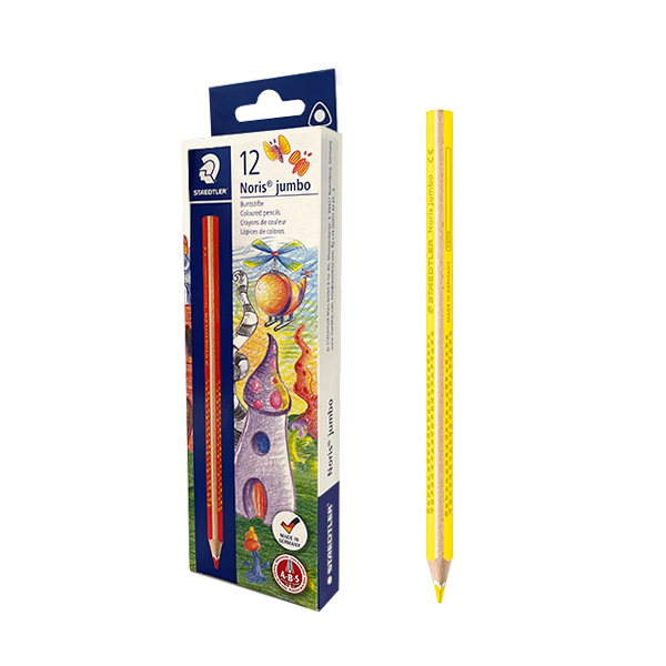 Lápiz Staedtler Noris jumbo 188 Amarillo. Caja 12