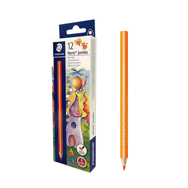 Caja 12 lápices Staedtler Noris jumbo 128 Naranja