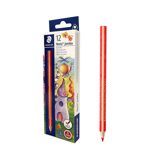 Lápiz Staedtler Noris jumbo 188 Rojo. Caja 12