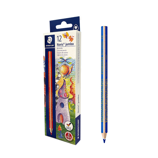 Caja 12 lápices Staedtler Noris jumbo 128 128 Azul