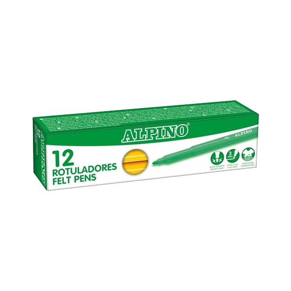 Rotulador Alpino Standard Amarillo. Caja 12
