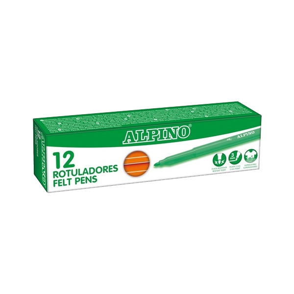 Rotulador Alpino Standard Naranja. Caja 12