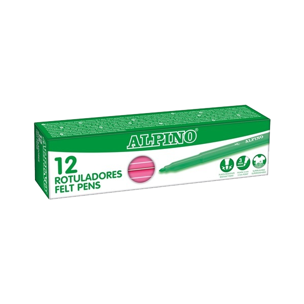 Rotulador Alpino Standard Rosa. Caja 12