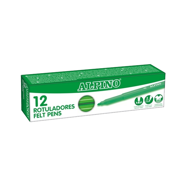 Rotulador Alpino Standard Verde Claro. Caja 12