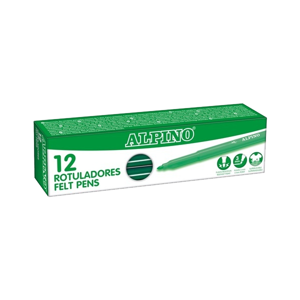 Rotulador Alpino Standard Verde Oscuro. Caja 12