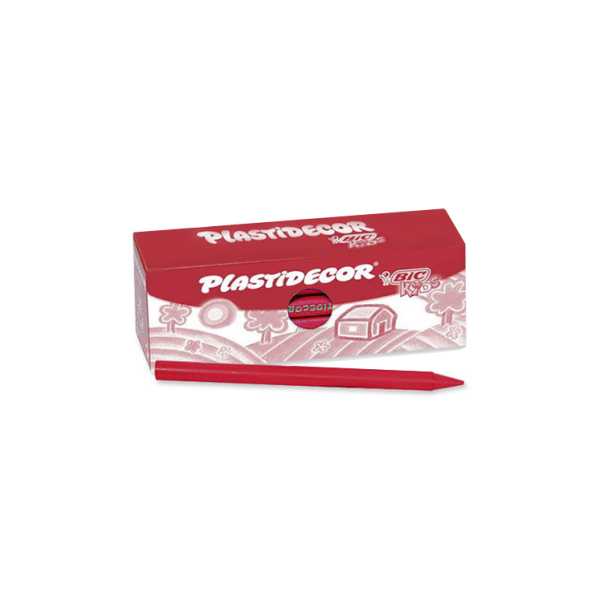 Caja 25 ceras Plastidecor Rojo