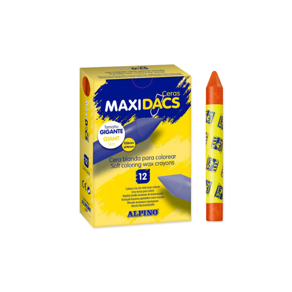 Caja 12 ceras Maxidacs Naranja