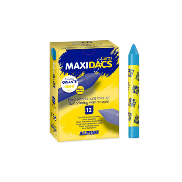 Caja 12 ceras Maxidacs Azul Claro