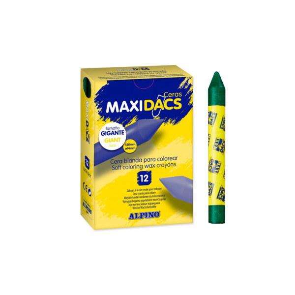 Caja 12 ceras Maxidacs Verde Oscuro