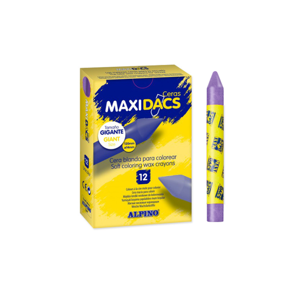 Caja 12 ceras Maxidacs Violeta