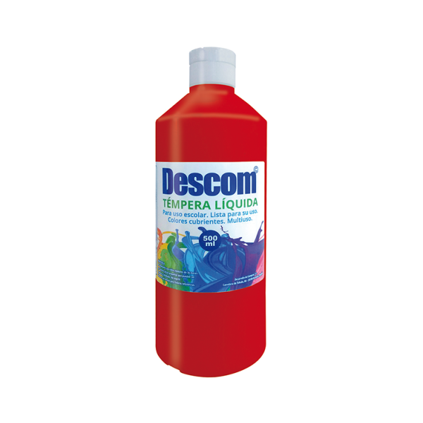 Témpera líquida Descom 500 ml. Rojo