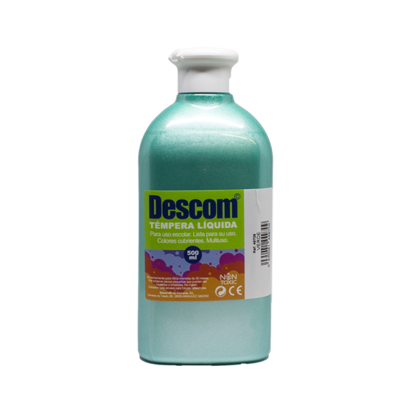 Témpera metalizada Descom 500 ml. Verde