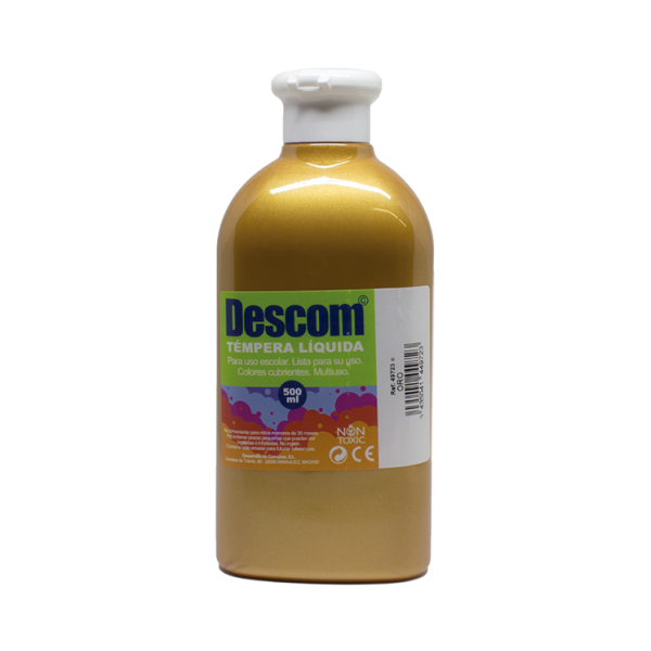 Témpera metalizada Descom 500 ml. Oro