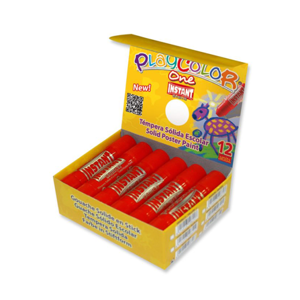 Caja 12 témpera Playcolor One Rojo