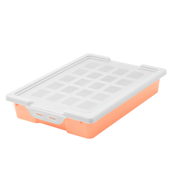 Caja almacenamiento con tapa 42x31x7,3 Naranja pastel