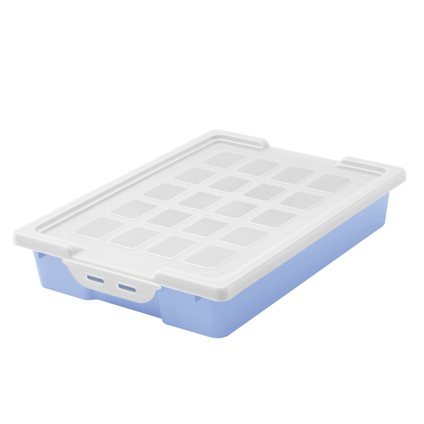 Caja almacenamiento con tapa 42x31x7,3 Azul pastel