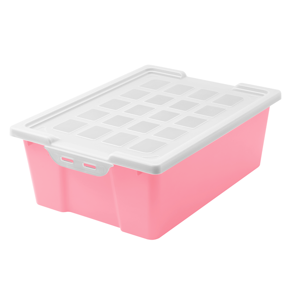Caja almacenamiento con tapa 42x31x14,8 Rosa pastel