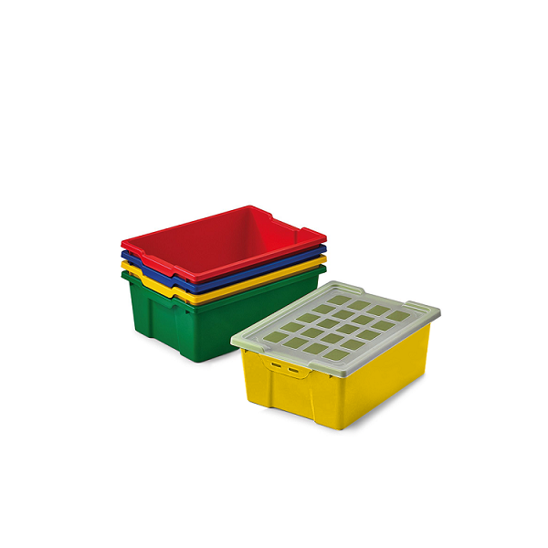 Caja almacenamiento con tapa 42x31x14,8 Amarillo