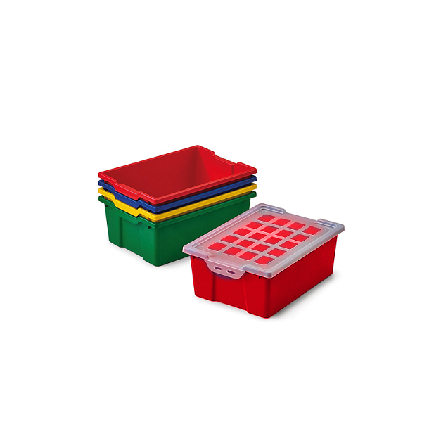 Caja almacenamiento con tapa 42x31x14,8 Rojo