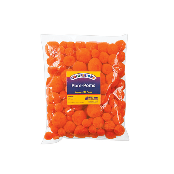 Bolsa 100 pompones Naranja
