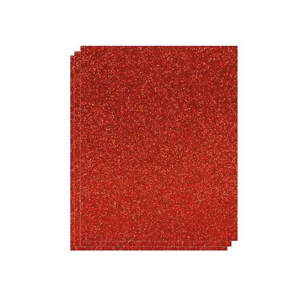 Planchas Eva 40x60 cm. purpurina Rojo. Bolsa 3 u.