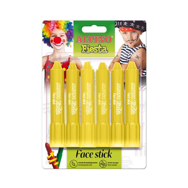 Blister 6 barras maquillaje Face Stick Amarillo