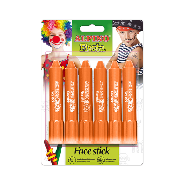 Blister 6 barras maquillaje Face Stick Naranja