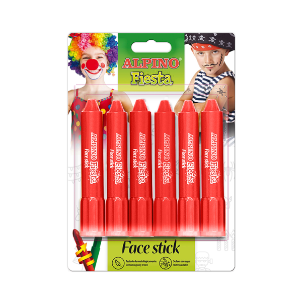 Blister 6 barras maquillaje Face Stick Rojo