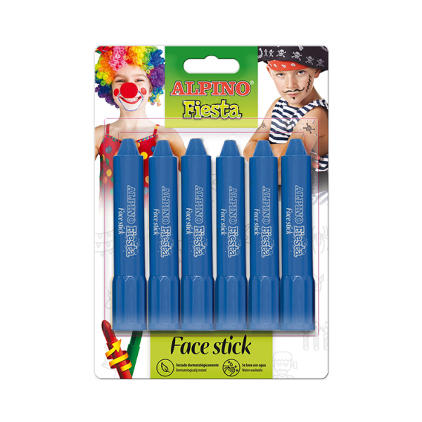 Blister 6 barras maquillaje Face Stick Azul