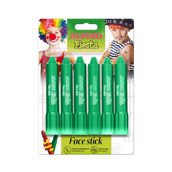 Blister 6 barras maquillaje Face Stick Verde