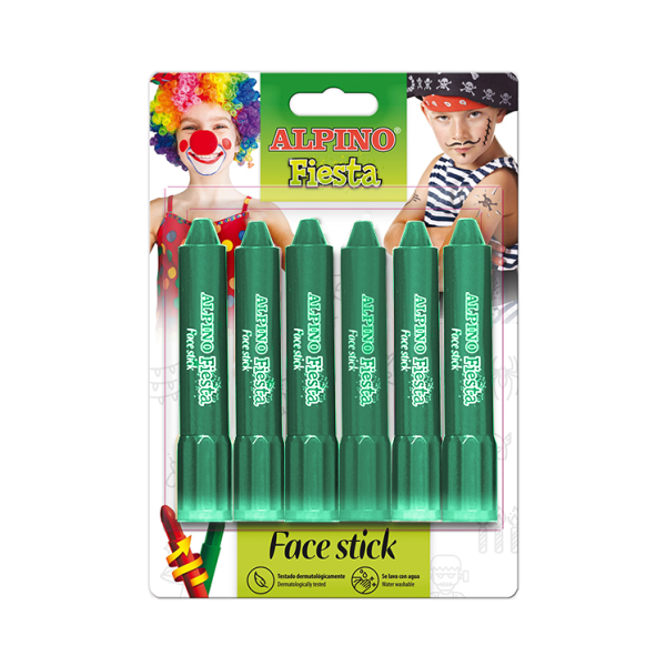 Barras maquillaje Face Stick Verde. Blister 6